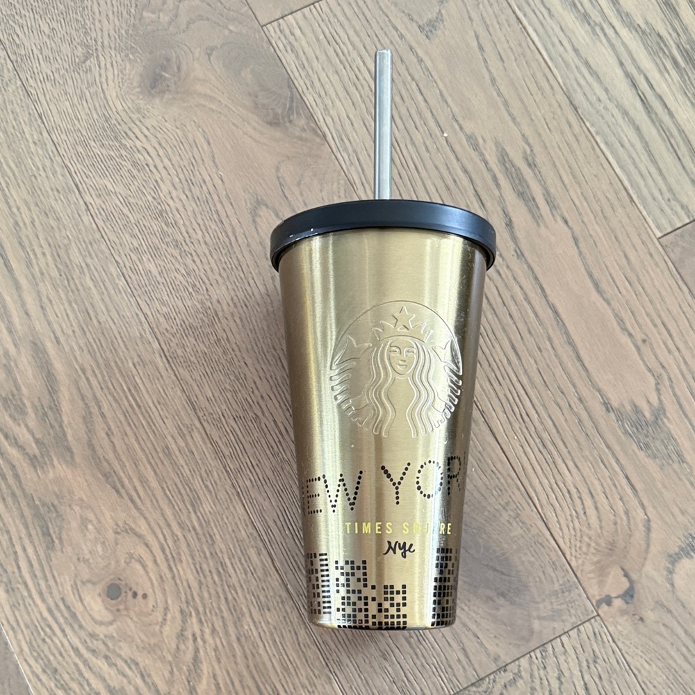 Starbucks Gold and Black New York City Reusable Tumbler